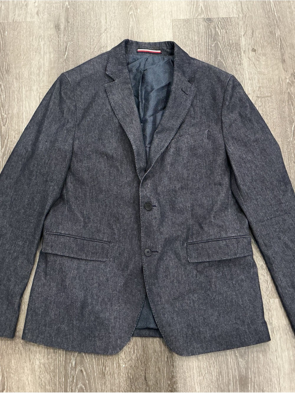Tommy Hilfiger Denim Blazer, Men’s Tailored Slim Fit Flex Fit 52, Satin Lining